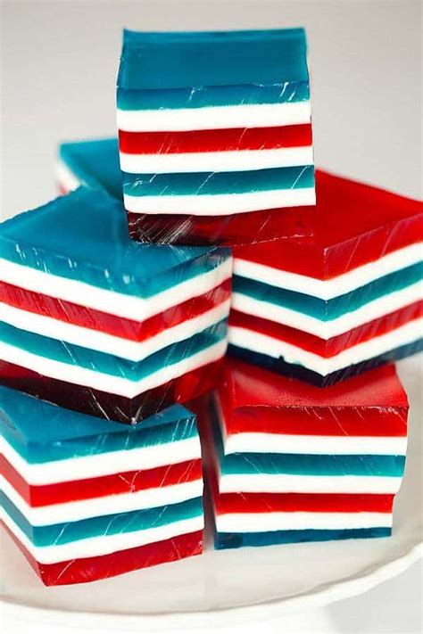 Red, White & Blue Layered Finger Jello | Brown Eyed Baker