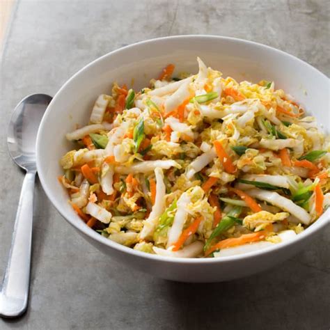 Napa Cabbage Slaw with Carrots and Sesame | America's Test Kitchen Recipe