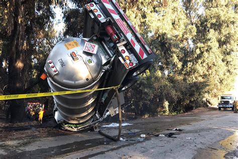 Crash Involving Oil Tanker Truck Causes Vegetation Fire East of Orcutt ...