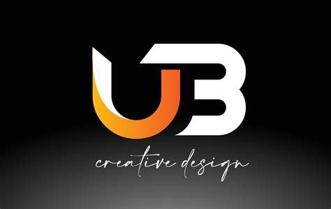 UB Letter Logo with White Golden Colors and Minimalist Design Icon ...