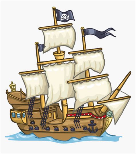 Cartoon Pirate Ship Art , Png Download - Cartoon Pirate Ship Transparent, Png Download ...