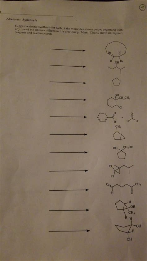 Solved 5 Alkenes: Synthesis Suggest a simple synthesis for | Chegg.com