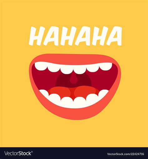 Laughing mouth april fools day loud laugh Vector Image