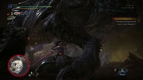 Back, but this time cutting off Acidic Glavenus' tail. : MonsterHunterWorld