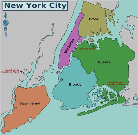 Map of NYC 5 boroughs & neighborhoods