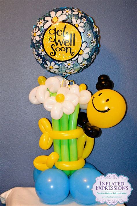 Get Well Soon Smiley Balloon Bouquet | Get well balloons, Balloon gift ...