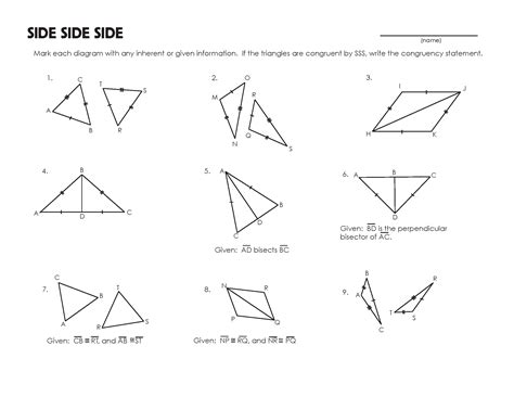 Sss And Sas Triangle Congruence – Thekidsworksheet