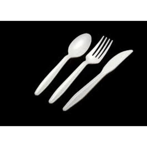 Disposable White Plastic Cutlery Forks Knives Spoons, Coburg
