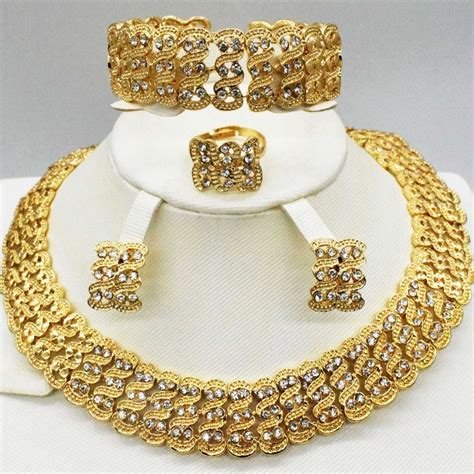 2018 New Wholesale Gorgeous African Vintage Jewelry Sets Gold Color ...