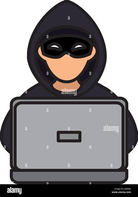 Hacker with computer avatar character Stock Vector Image & Art - Alamy