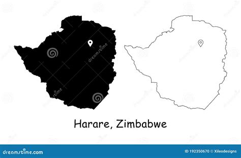 Harare, Zimbabwe. Detailed Country Map with Location Pin on Capital ...