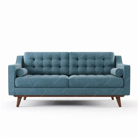 A Photo of a Blue MidCentury Modern Couch | Premium AI-generated image