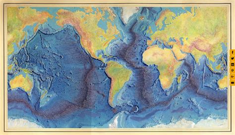 Manuscript painting of Heezen-Tharp "World ocean floor" map by Heinrich ...