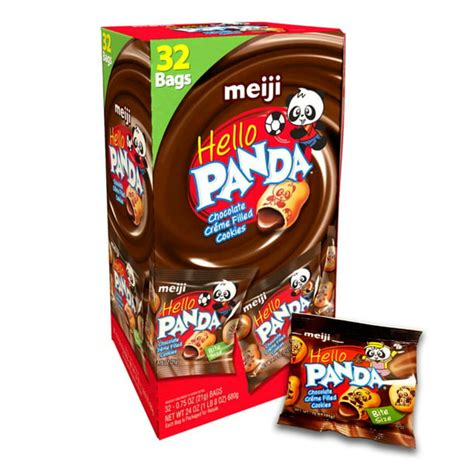 Meiji Hello Panda Chocolate Creme Filled Cookies 32-Count 0.72 Oz Bags ...