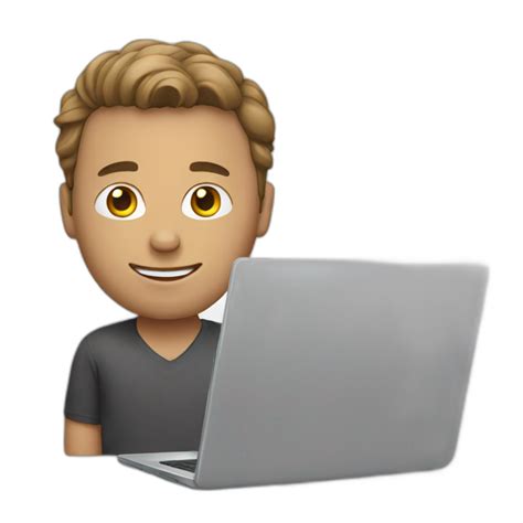 White Man with laptop on desk over treadmill | AI Emoji Generator