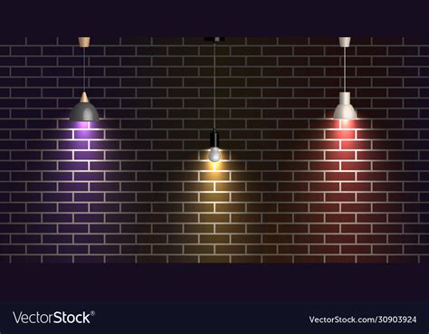 Brick wall with a lights Royalty Free Vector Image