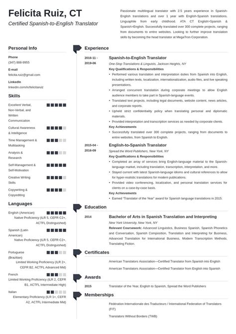 translator resume example template muse | Resume examples, Job resume examples, Resume template