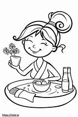 Spa For coloring sketch template