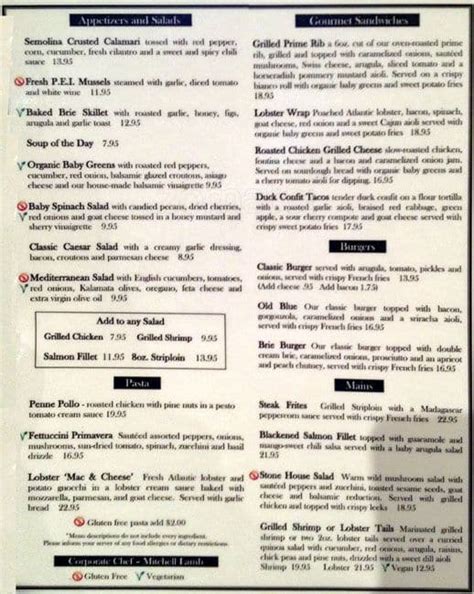 Stonehouse Menu, Menu for Stonehouse, Burlington, Toronto - Urbanspoon ...