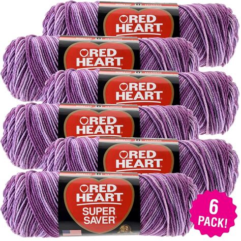 Red Heart Super Saver Yarn - Purple Tone, Multipack of 6 - Walmart.com - Walmart.com