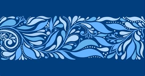 Elegant abstract blue border leaves 1220794 Vector Art at Vecteezy