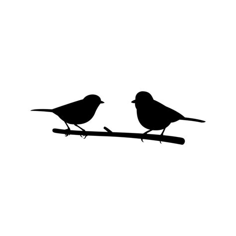 vector drawing two birds sitting on branch 13977563 Vector Art at Vecteezy