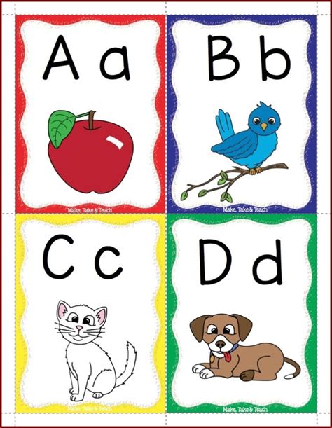 Alphabet Flashcards Freebie! - Make Take & Teach | Phonics flashcards ...