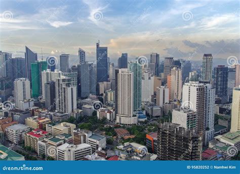 Makati city skyline view editorial photography. Image of manila - 95820252