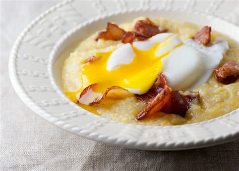 Eggs with Creamy Bacon Grits - Framed Cooks