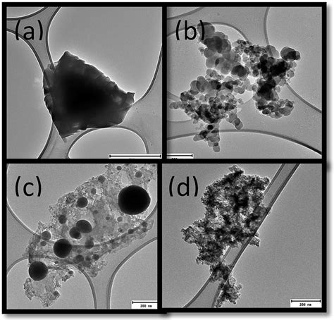 TEM images of various amorphous carbon materials grown at 900 C showing ...