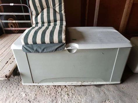 Outdoor Garden Storage Chest, Cushion - Trice Auctions