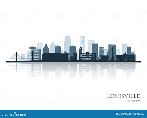 Louisville Skyline Silhouette with Reflection. Stock Vector ...