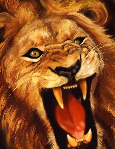 Roaring Lion Painting at PaintingValley.com | Explore collection of Roaring Lion Painting