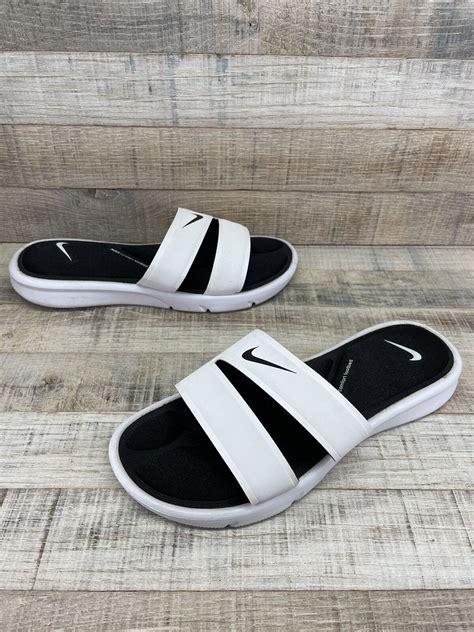 Nike Ultra Comfort White/Black Sandals Slides Women's… - Gem