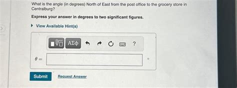 Solved What is the angle (in degrees) North of East from the | Chegg.com