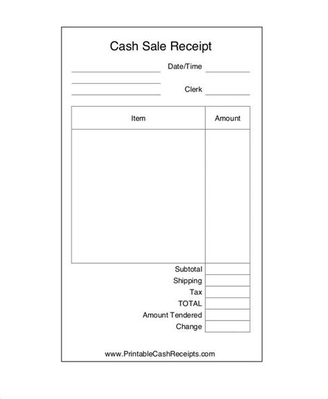 Cash Sales Receipt Template , Cash Receipt Template to Use and Its Purposes , The free cash ...