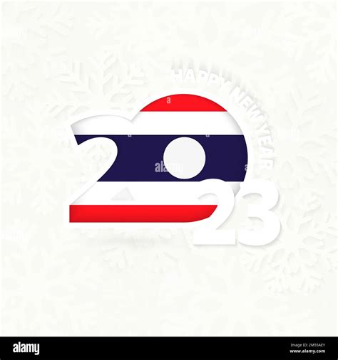 New Year 2023 for Thailand on snowflake background. Greeting Thailand ...