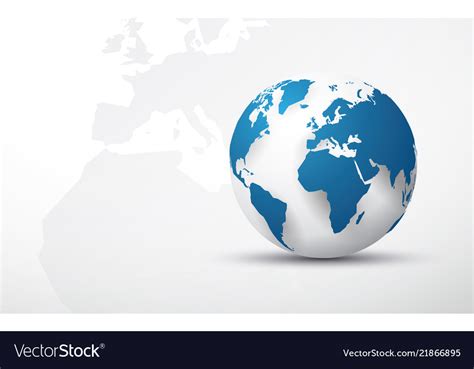 Blue earth globe world map background Royalty Free Vector