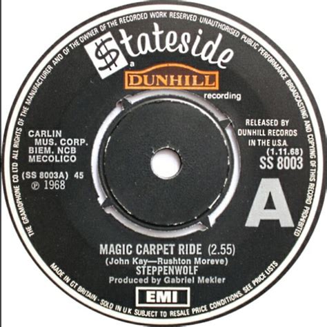 STEPPENWOLF - Magic Carpet Ride (1968) ♡ | Magic carpet, Gramophone, Carlin