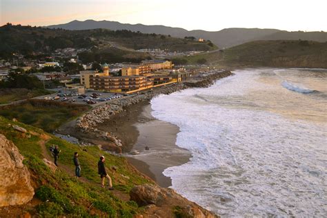 An over view of Rockaway Beach looking south from the hillside that ...