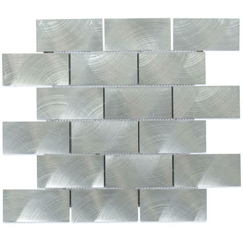 Ivy Hill Tile Urban 2" x 4" Aluminum Brick Joint Mosaic Wall Tile ...