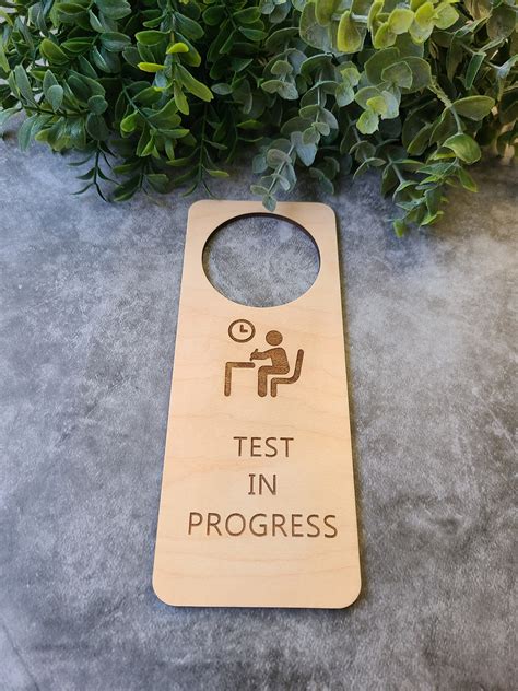 Test In Progress Do Not Disturb Door Hanger Class Sign For | Etsy