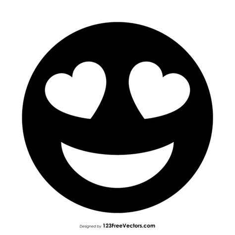 Black Smiling Face with Heart-Eyes Emoji | Eyes emoji, Emoji design ...