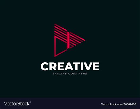 Play button logo design with abstract concept Vector Image