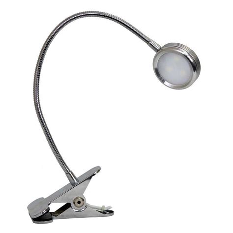 Simple Designs 20.82 in. High Power Chrome LED Clip Lamp Desk Light-LD2000-CHR - The Home Depot