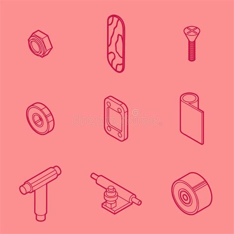 Skateboard spare parts set stock vector. Illustration of lifestyle - 96372095