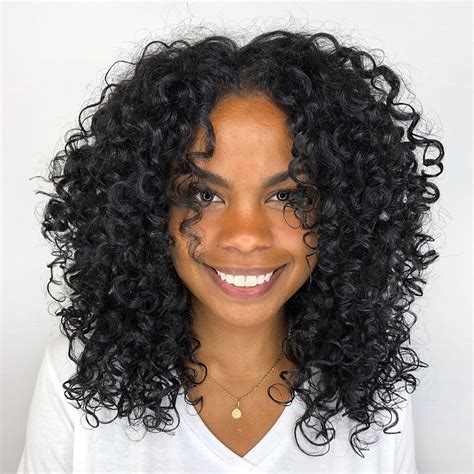 Centre-Parted Natural Layered Haircut | Natural curly hair cuts, Curly hair styles naturally ...