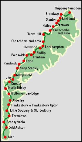 The Cotswold Way Map and Trail Guide | Cotswold way, England map ...