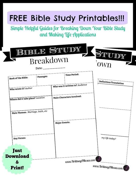 Printable Bible Study Guide For Beginners