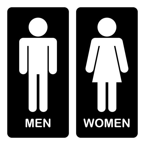 male and female toilet restroom sign logo black background silhouette ...